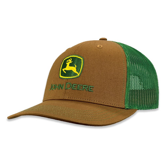 JD TRADEMARK LOGO TRUCKER MESH CAP-BROWN/GREEN
