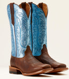 Ariat Ladies Frontier Tilly Western Boot - DAPPER TAN|SURF BLUE