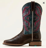 Ariat San Angelo VentTEK 360 Wide Square Toe Western Boot - CHOCOLATE CHIP|LOYAL BLUE