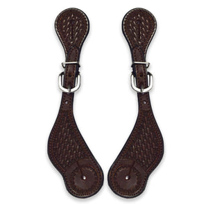 Ezy Ride Spur Strap Basket Stamped Chocolate Youth