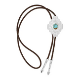 Montana Silversmiths BT5988 Bolo Tie, Men's, Santa Fe, Turquoise, Brass/Leather