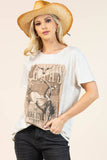 AV1205-AVAH TEXAS COWBOY GRAPHIC SHORT SLEEVE T-SHIRT