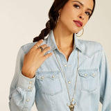 Women's Ariat Blues Snap Front Shirt - Chambray