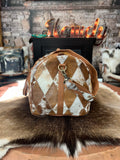 Diamond Pattern Cowhide Overnight Bag #002