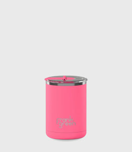 Limited Edition Ceramic Coffee Cup with Hinged Lid - Bubblegum