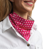 Carlee Double Sided Scarf - SMOKE GREY & WHITE POLKA DOTS/RASPBERRY & WHITE POLKA DOTS SCF2641