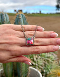 Vaquera Square Necklace Pink Dahlia - MBR9