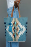 Lt. Blue, Cream & Tan Western Tote