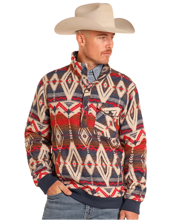AZTEC JACQUARD BOMBER PULLOVER