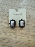 Natural Stone Rectangle Stud Earrings - AE1375