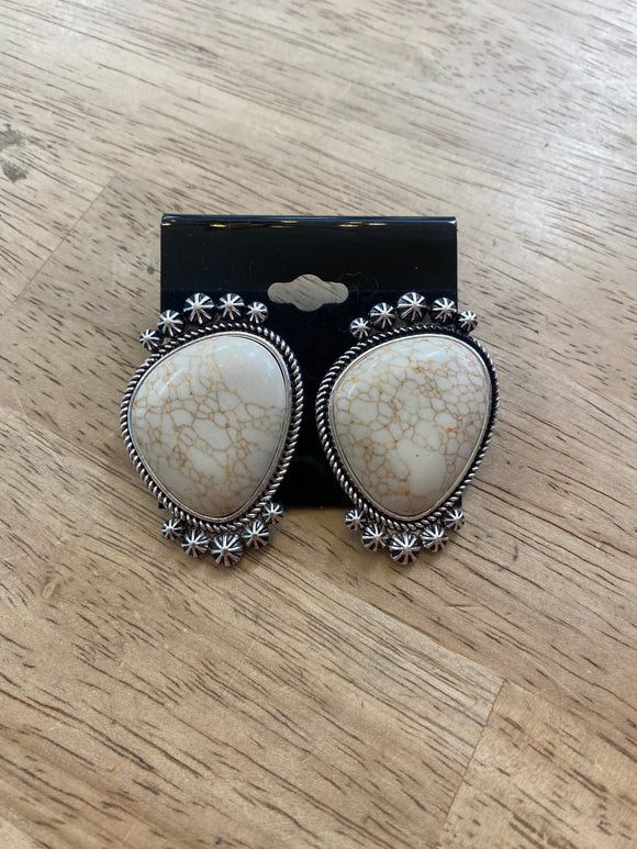 White Stone Large Western Studs 0022