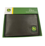 JD BROWN PEBBLE GRAIN LEATHER BI-FOLD WALLET - TRADEMARK LOGO