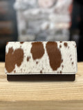 Cowhide and Leather Flap Wallet