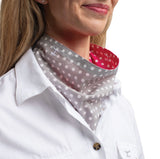 Carlee Double Sided Scarf - SMOKE GREY & WHITE POLKA DOTS/RASPBERRY & WHITE POLKA DOTS SCF2641