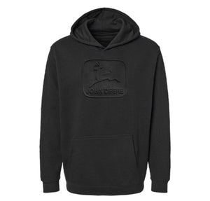 JD LARGE LOGO EMBOSSED MEN'S HOODIE - Black