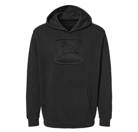 JD LARGE LOGO EMBOSSED MEN'S HOODIE - Black