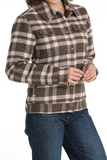 Cinch WOMEN'S PLAID TRUCKER JACKET - GRAY/BROWN