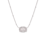 SpurWest Ultra Mini Belt Buckle Necklace (Initial) - Silver