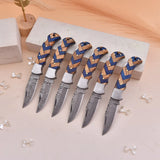 6.5' Artistic handle damascus folding knife, Pocket Knife