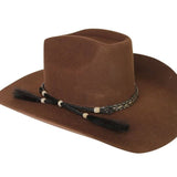 Genuine Horsehair 5 Strand Braided Hat Band with Double Tassel - Stripe