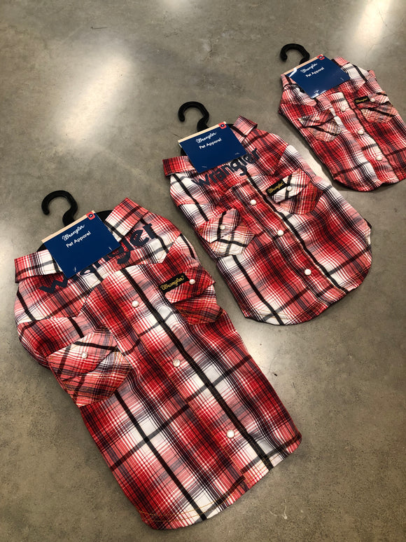 Wrangler Plaid Pearl Snap Dog Shirt