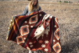 Andean Alpaca Wool Blanket - Western - Rust