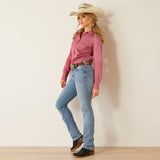 Ariat Women's Rose Wine Kirby Stretch Long Sleeve Western Shirt 10055272