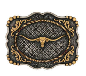 MONTANA SILVERSMITHS Framed Longhorn Attitude Buckle A1003P