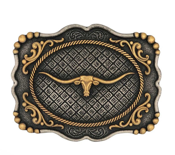 MONTANA SILVERSMITHS Framed Longhorn Attitude Buckle A1003P