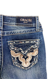 Horse Hide  Faux Flap A Little Girl Boot Cut | TB-51726CH