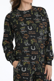 Cruel Denim WOMEN'S LONG LIVE RODEO SWEATSHIRT - BLACK