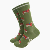 Prize Hereford Bull Bamboo Socks in Green