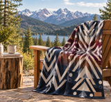 Andean Alpaca Wool Blanket - Andes Sky