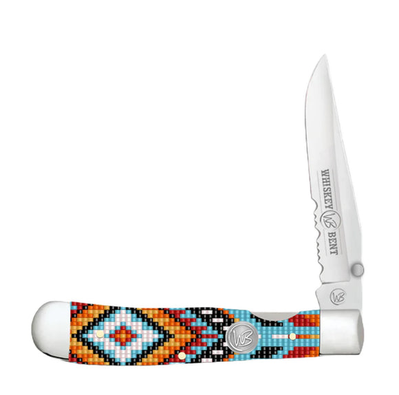 Whiskey Bent Trapper Traditional Slip Joint Single Serrated Blade - Wapi - KWB18-44