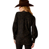 Ariat Blinged Out Top - GOLDEN HORSESHOES PRINT