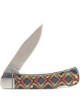 ARIAT Southwestern Pattern Smooth Blade Folding Pocket Knife, Multicolor, 3” Blade (Large) - A710012097-L