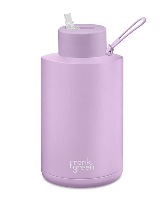 FRANK GREEN - Ceramic Reusable Bottle with Straw Lid - Extra Large 68oz / 2,000ml - Lilac Haze