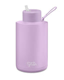FRANK GREEN - Ceramic Reusable Bottle with Straw Lid - Extra Large 68oz / 2,000ml - Lilac Haze