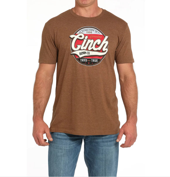 CINCH MEN’S T-SHIRT ‘GRAPHIC LOGO’ BROWN MTT1690685 BRN