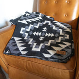 Andean Alpaca Wool Blanket - Black Chakana