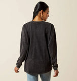 Ariat Women's Canvas Oversized T-Shirt - BLACK MINERAL