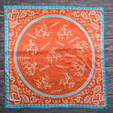 AVS835 WESTERN COWBOY PRINT SILK SCARF 36X36