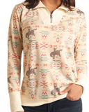 BUCKING HORSE QUARTER ZIP PULLOVER