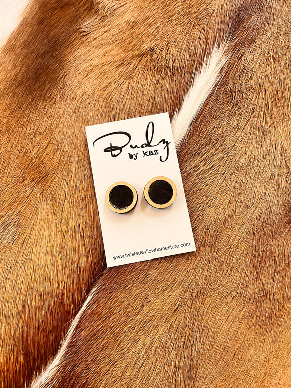 Budz by Kaz - Black Cow Hide Studs Style #2
