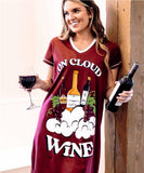 On Cloud Wine Women's V-Neck Nightshirt