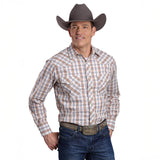 Roper Mens Karman Classic 55/45 Collection L/S Shirt (01101024) Plaid White
