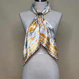 AVS-863 HORSES PRINT SILK WILD RAG/SCARF 36X36