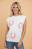 PRETTY BASH Western Horseshoe Mock Neck Sweater - ZEWU