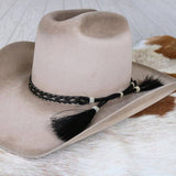 Genuine Horsehair 5 Strand Braided Hat Band with Double Tassel - Stripe