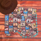 AV3000 WESTERN RODEO PRINT WILD RAG/SCARF 28x28